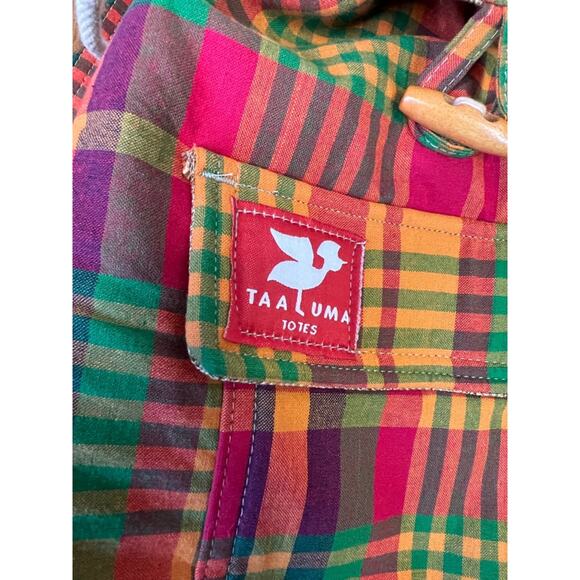 Taaluma Totes backpack Multicolor Plaid Cotton Backpack - NWOT main image 7